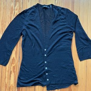 Nic & Zoe linen blend light cardigan, black, small, NEW